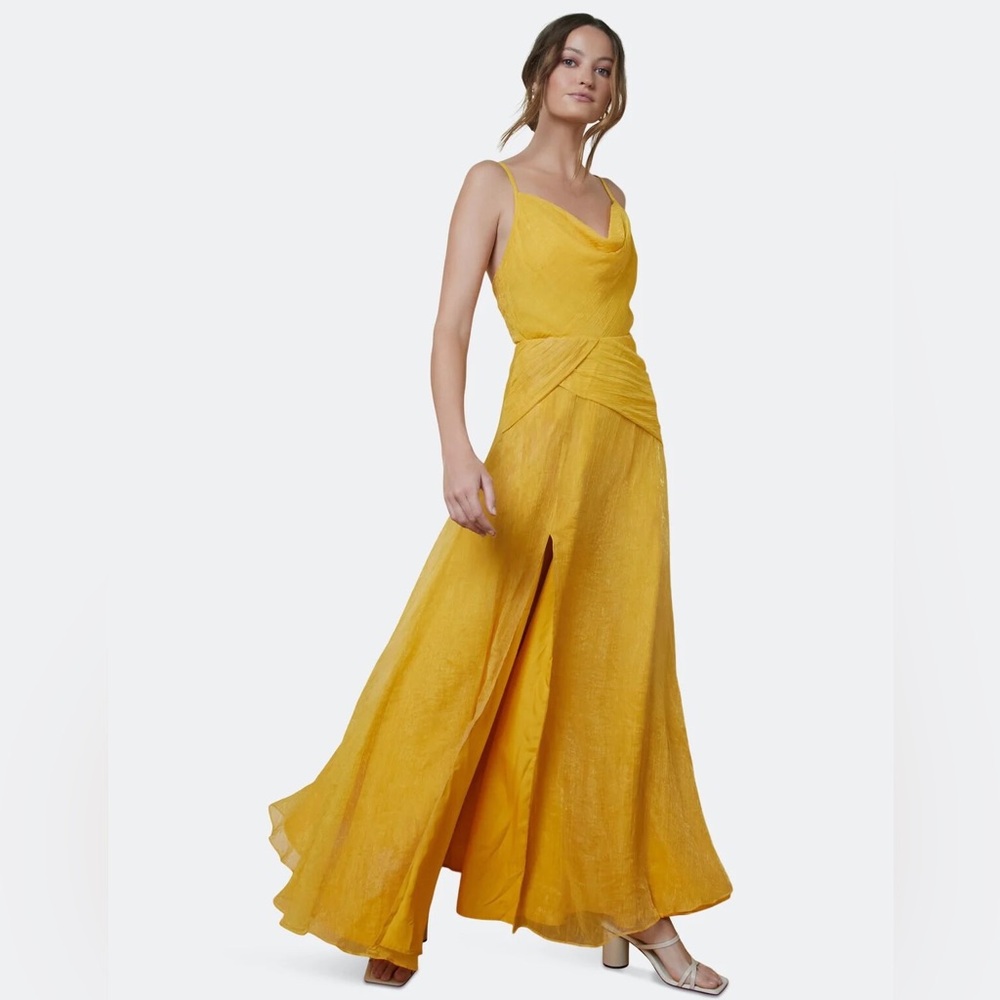 Hutch slit leg Yellow Simona dress gown - Picture 2 of 8